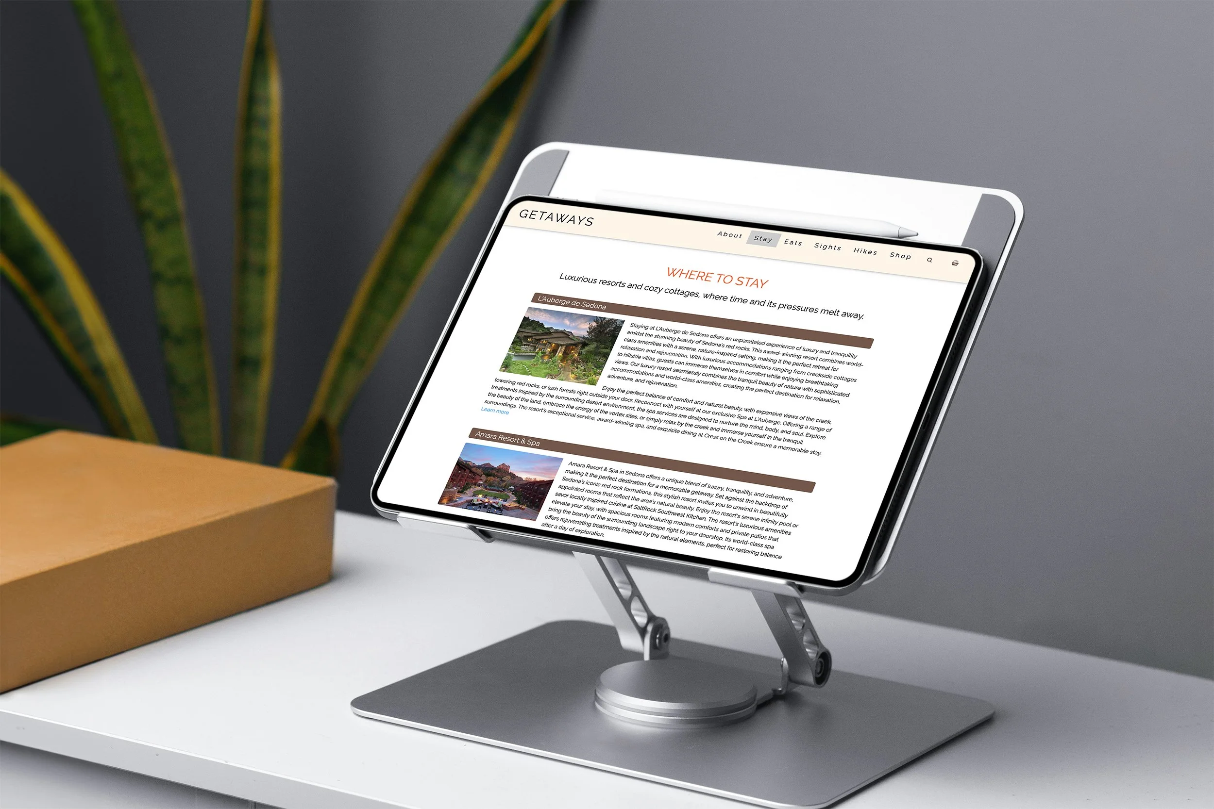 Where to Stay, viewed on iPad