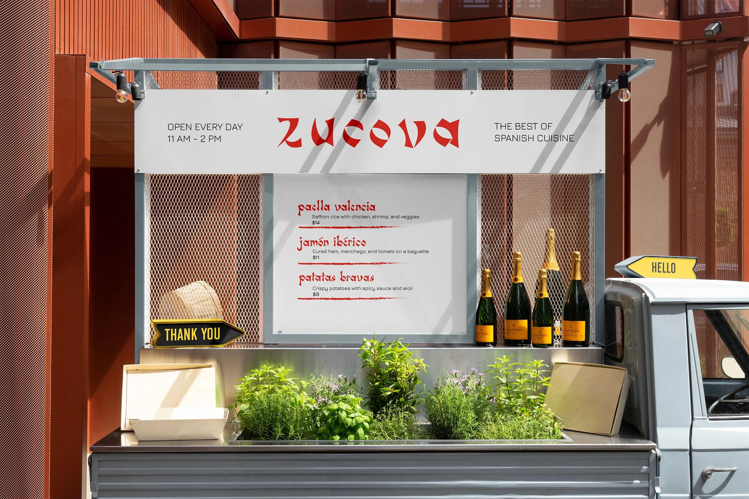 Restaurant Food Truck Sign and Menu