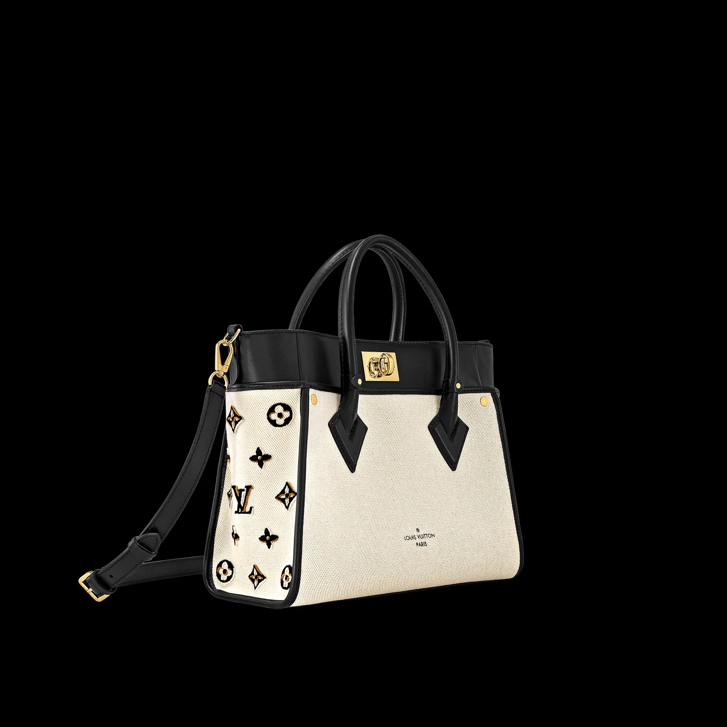 Louis Vuitton On My Side PM handbag, in off white canvas with tufted monogram