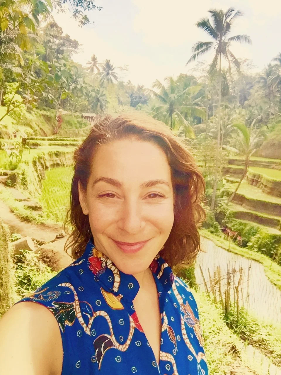 Rita Arslan during a retreat journey, outdoors in a natural setting