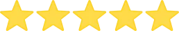 Five gold stars arranged in a horizontal row