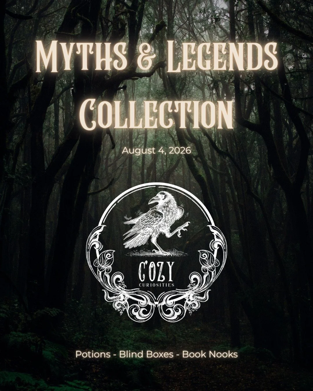 A sneak peek as we prepare for our FIRST collection drop! Can't shop in person? No problem, we'll be opening our shoppe "doors" on August 4th!

Myths &amp; Legends will include five NEW potion designs as well as two book nook designs.

What