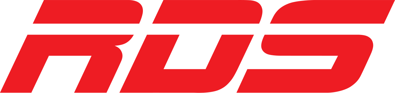 Logo stylisé avec les lettres 'RWS' en rouge et en gras sur un fond noir.