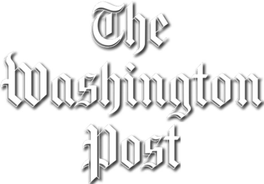Logo noir et blanc de The Washington Post avec texte en ancienne police gothique.