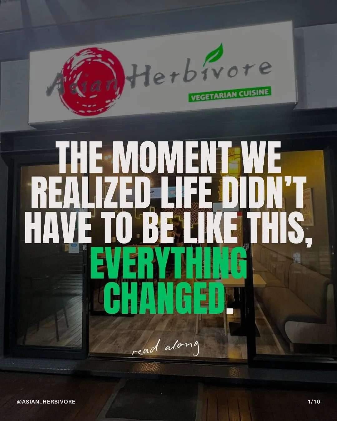 We didn&rsquo;t start Asian Herbivore because we wanted a restaurant.
We started it because we wanted more time back.

From late-night corporate work and constant travel&hellip;
to resigning with no safety net&hellip;
to building a brand on PowerPoin