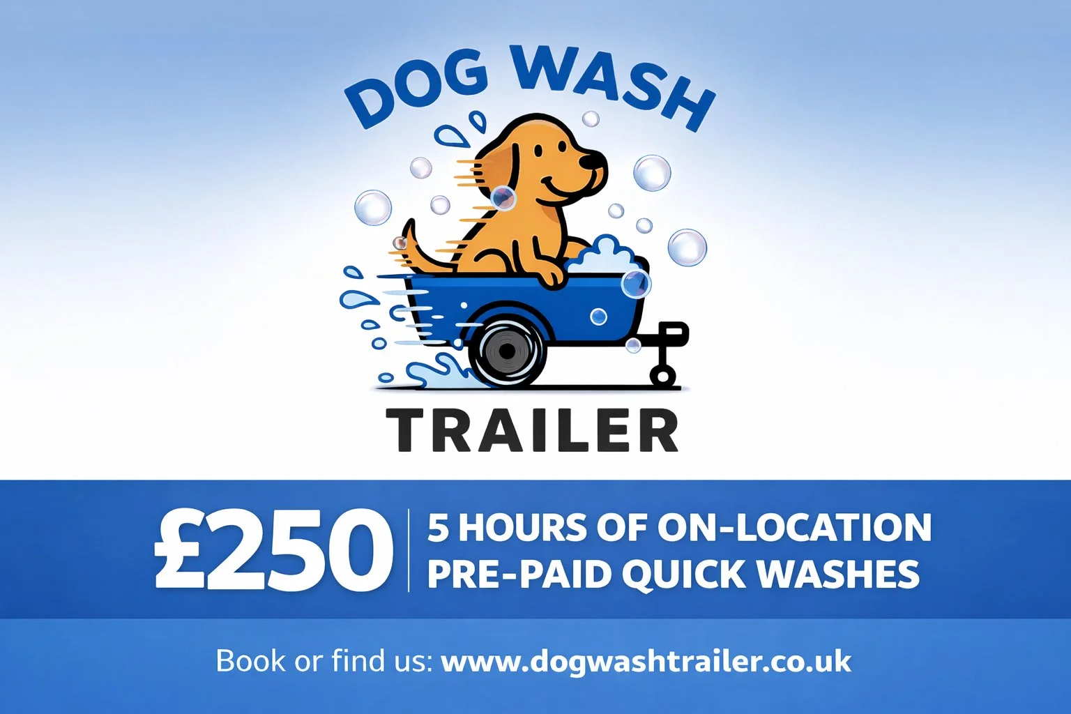 5 Hours On Location Pre-Paid Quick Dog Washes