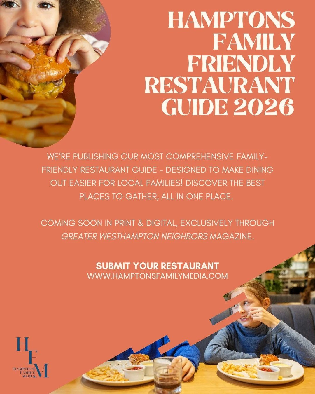 Dining out with kids shouldn&rsquo;t feel like a gamble 🎲🍽️

We&rsquo;re excited to announce our 2026 Hamptons Family-Friendly Restaurant Guide: a curated resource designed to help families from Montauk to Westhampton know exactly where they&rsquo;