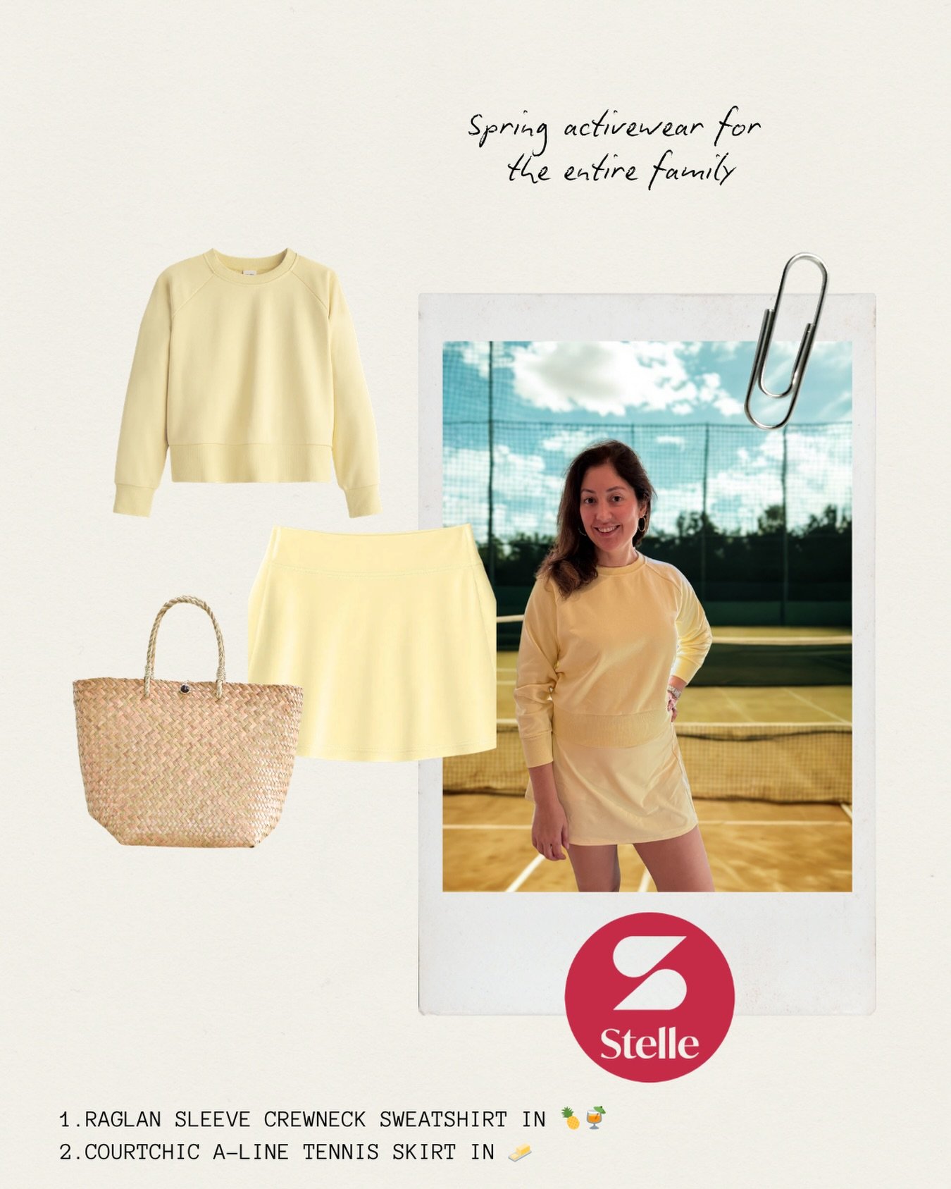 Spring tennis, I&rsquo;m ready for you ☀️🎾💛

I was so excited for a sunny day just to wear this lemon butter &amp; pina colada set from @stelle_apparel! I love functional pieces that can take me from a morning on the courts straight into a full day