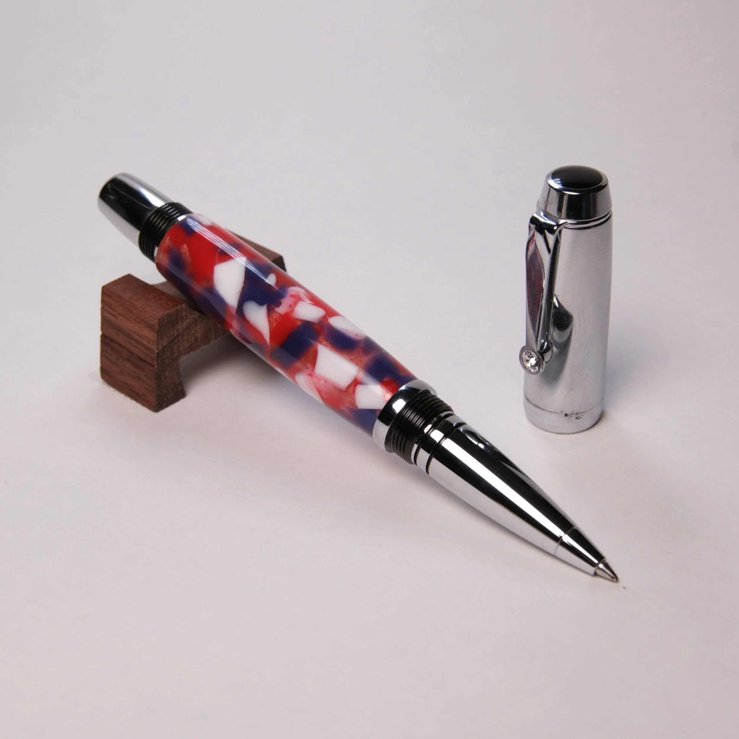 Roller Pen - Red, White & Blue Acrylic