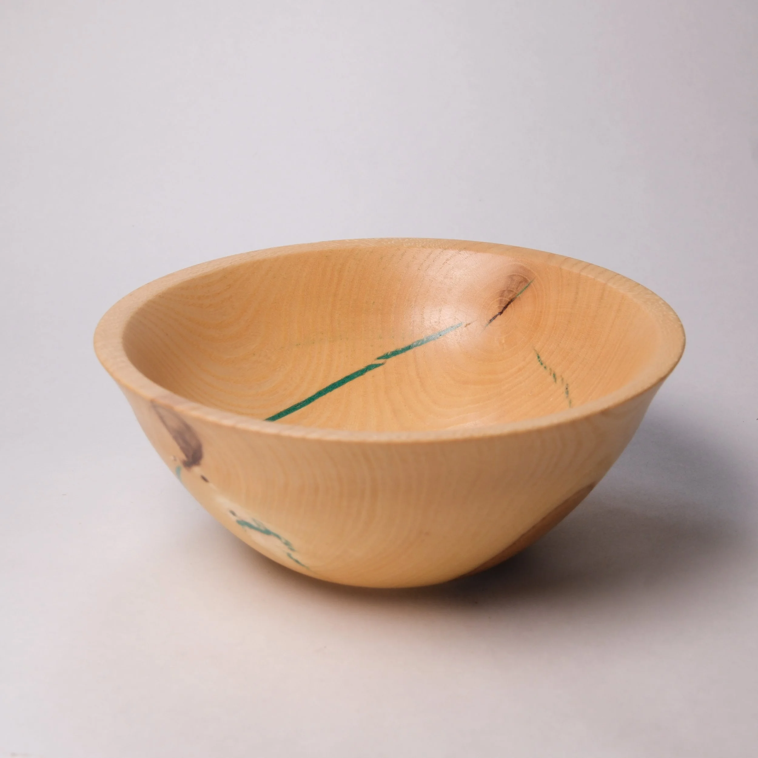 6" Ash Bowl with Turquoise Inlay