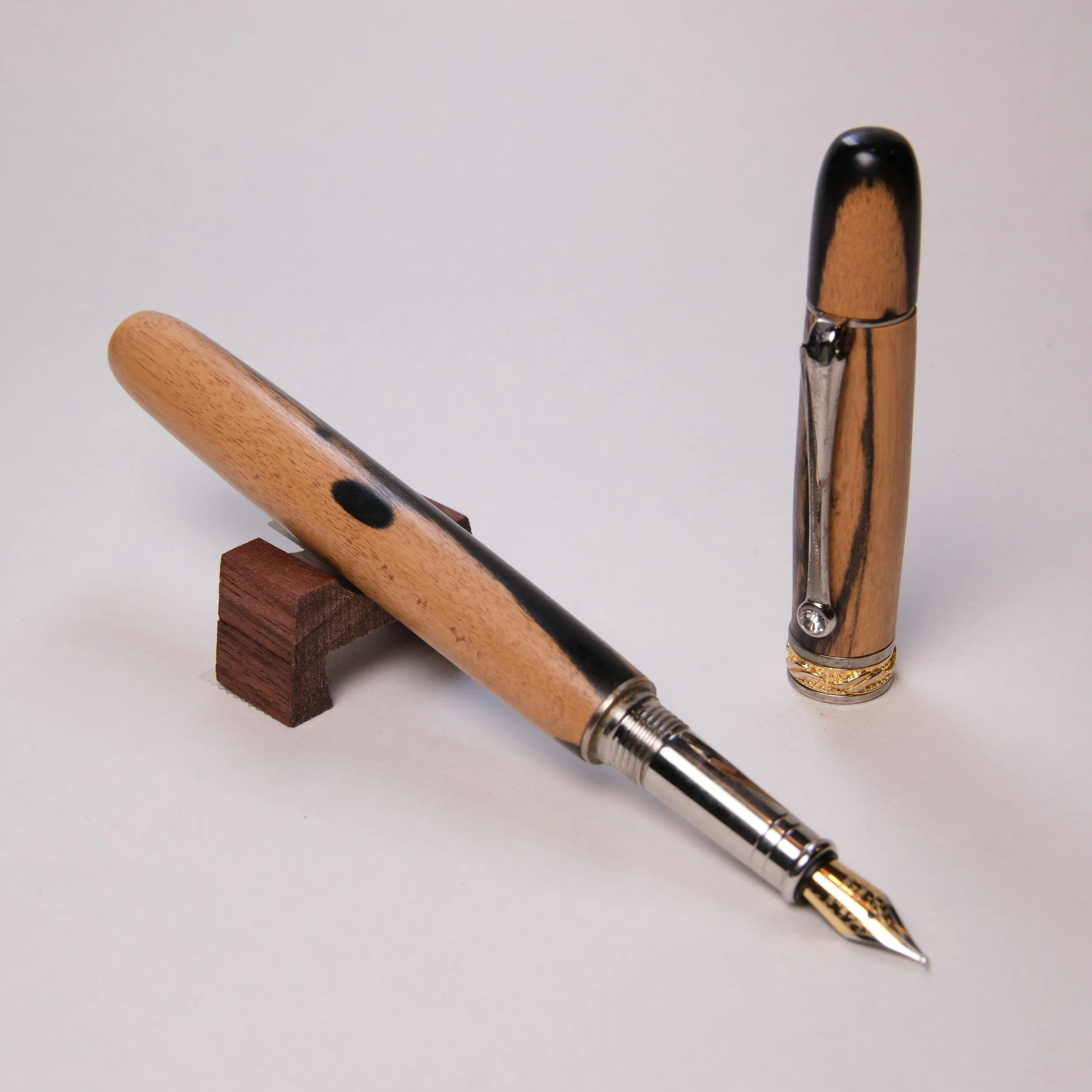 Fountain - Black & White Ebony Wood
