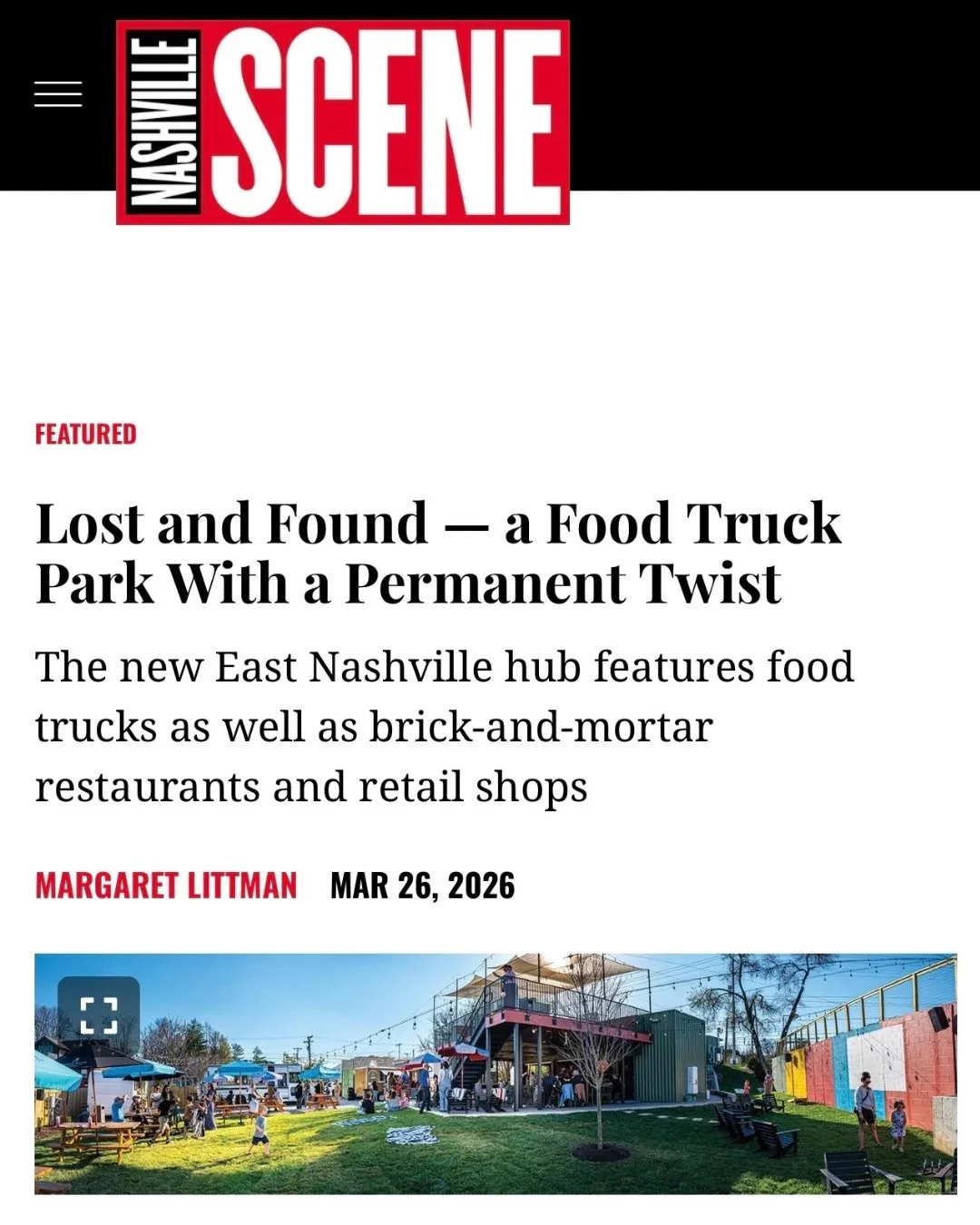 Thank you @nashvillescene @littmanwrites for the feature 🗞️

Still in awe of this love and support from Nashville! 

So grateful to have such an incredible lineup of local businesses that make up the Lost and Found family 🙏🏻 this little community 