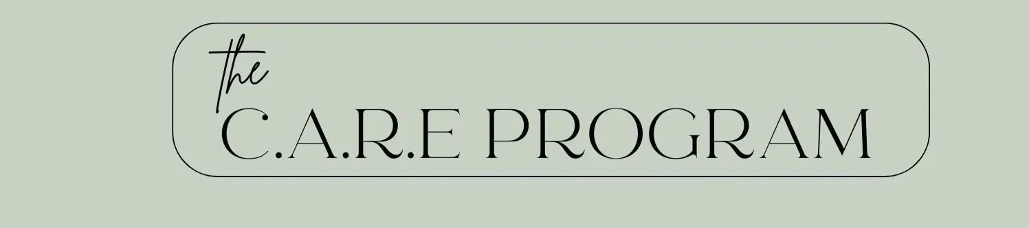 Logo for the C.A.R.E Program with stylized text on a light green background.