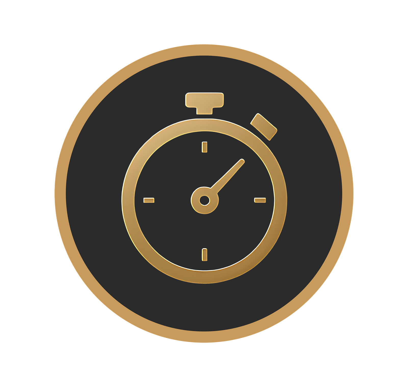 Gold and black stopwatch showing 5 minutes left. TraceAdaptive Group
