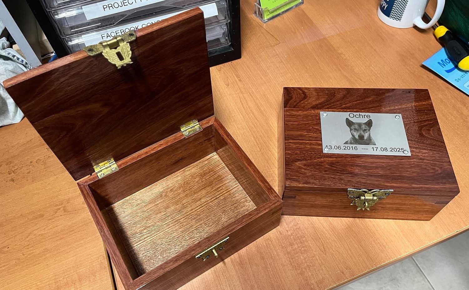 Memorial boxes for a beloved pet