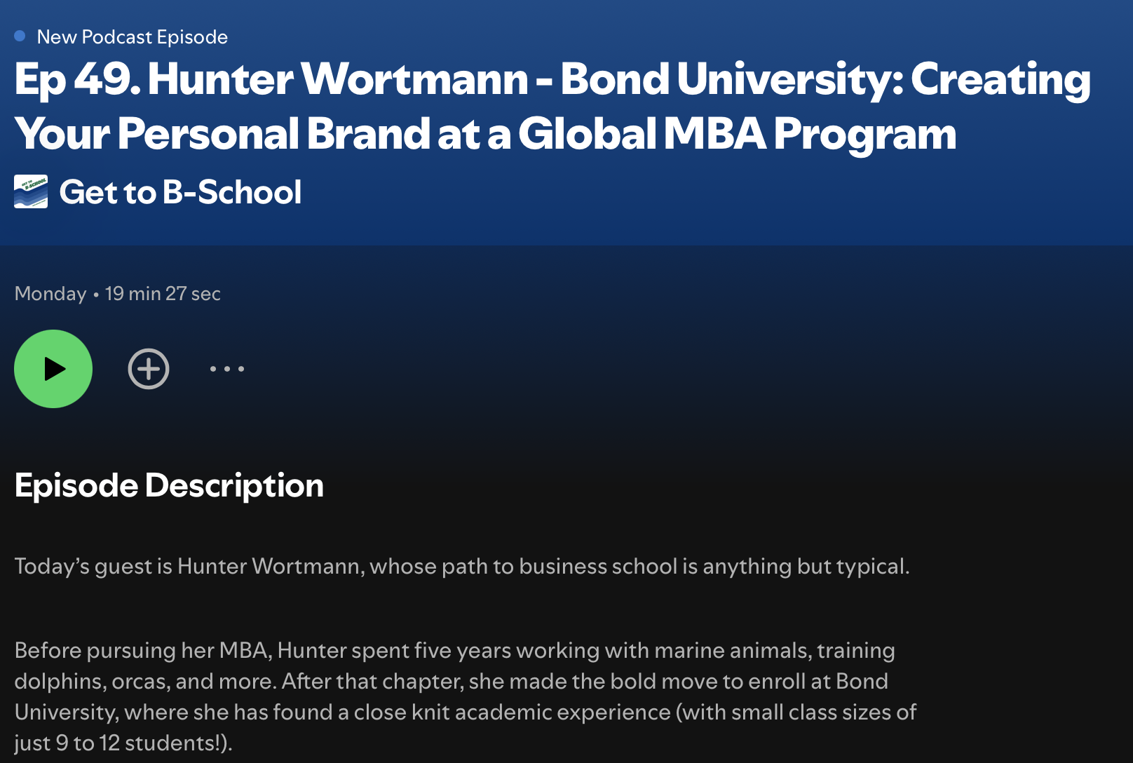 “Get To B-School” Podcast