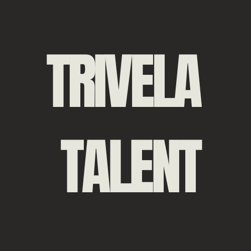 Text reading 'TRIVELA TALENT' on a black background.