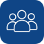 Three stick figure icons representing a group of people.
