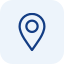A map pin icon on a plain background.