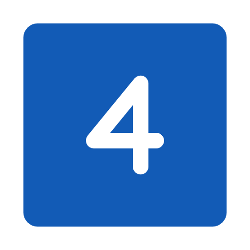 Blue square icon with the number 4 in the center.