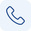 A blue icon of a telephone handset.
