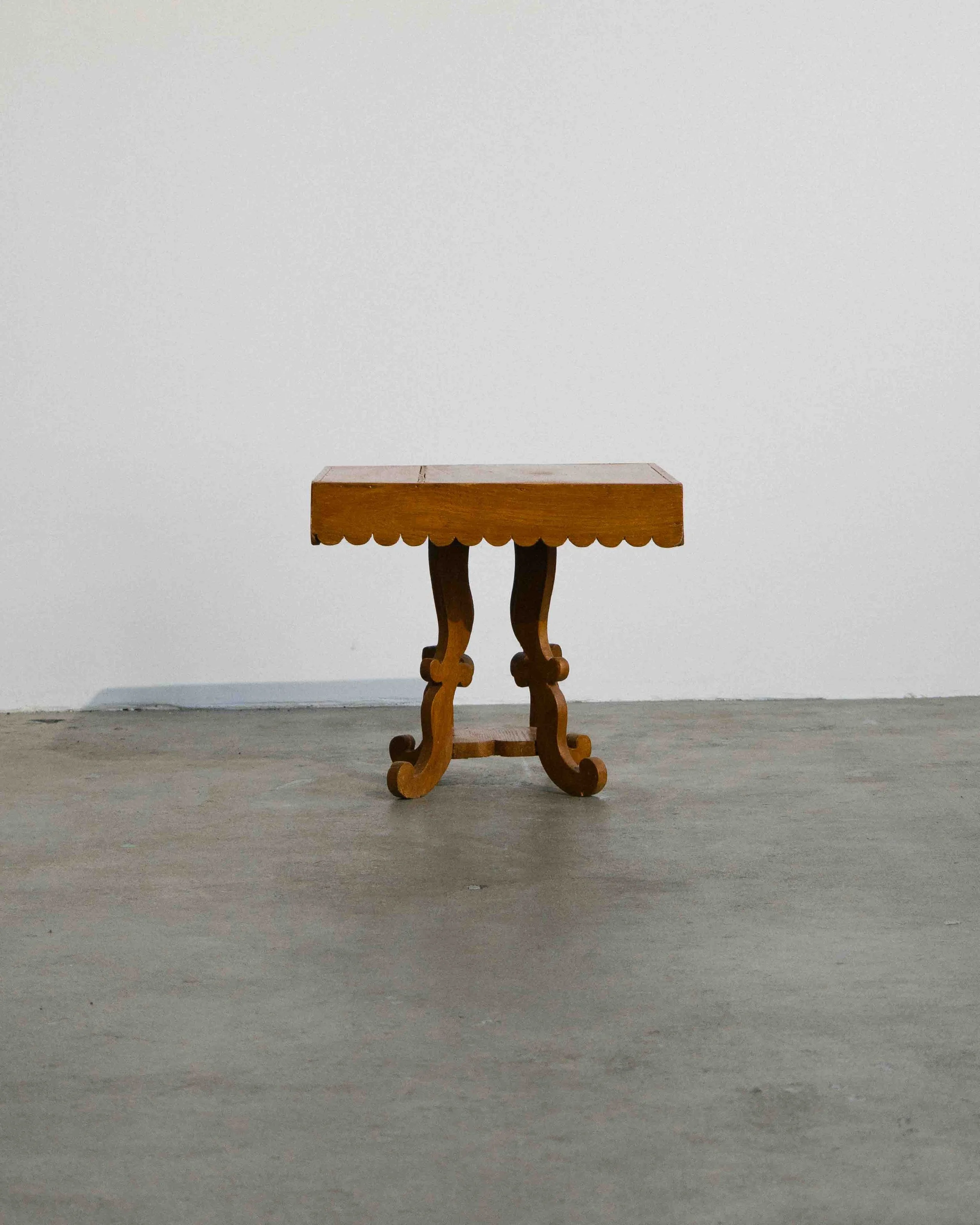 1960s Sculptural Side Table — Hand-Carved Pine (Quebec) vintage montreal quebec