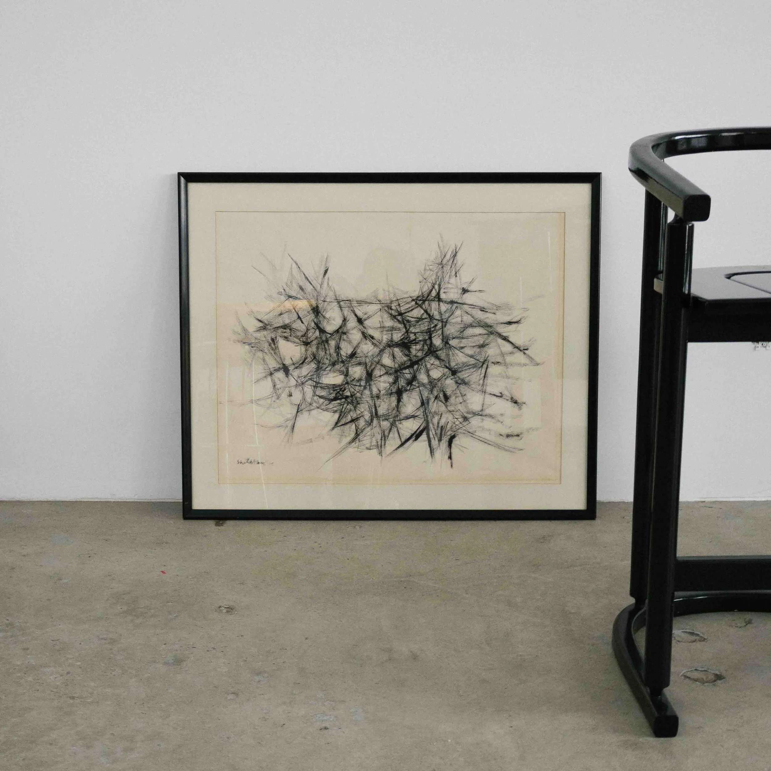 Abstract composition, 1963, named Dance of the Forest, Signed Schillington