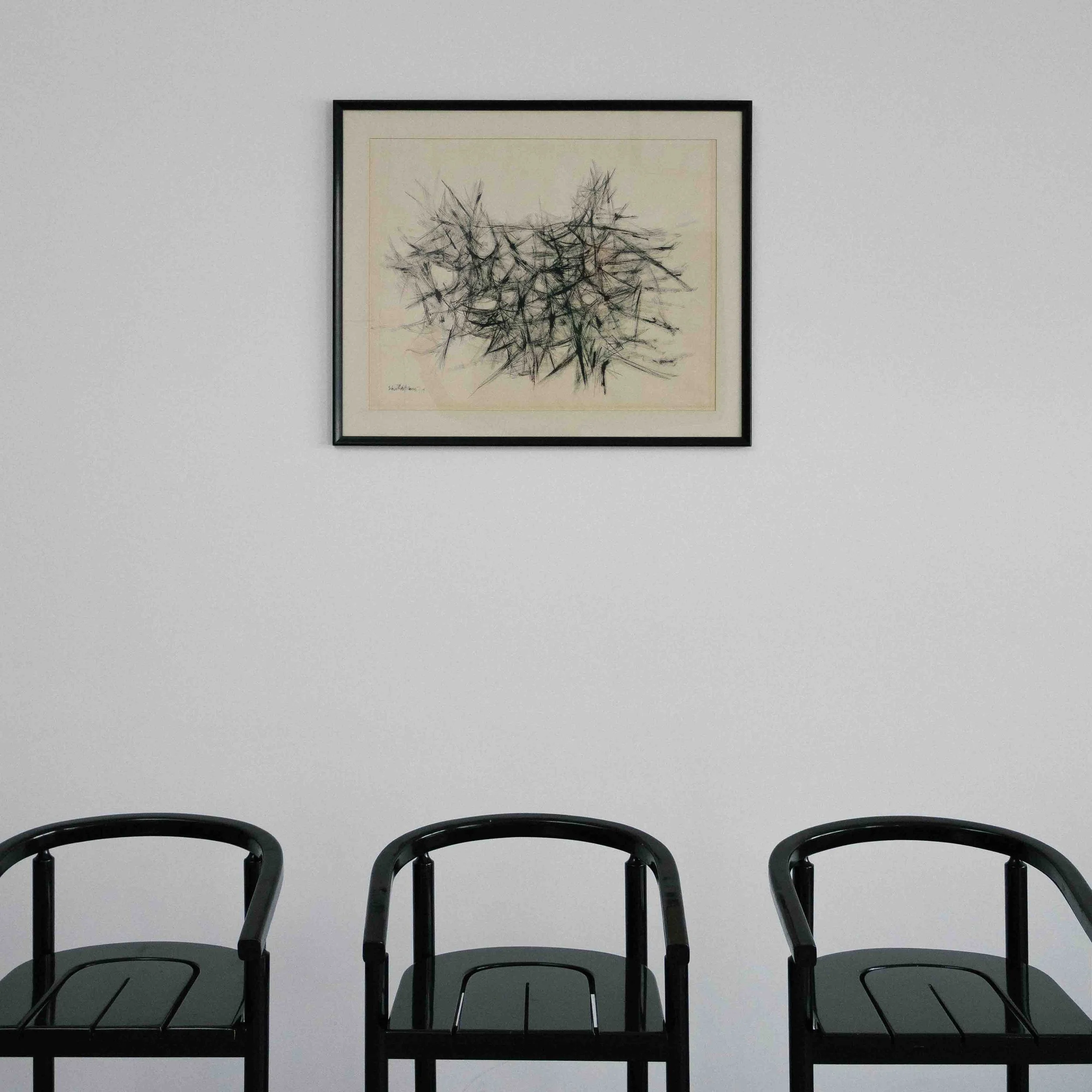 Abstract composition, 1963, named Dance of the Forest, Signed Schillington