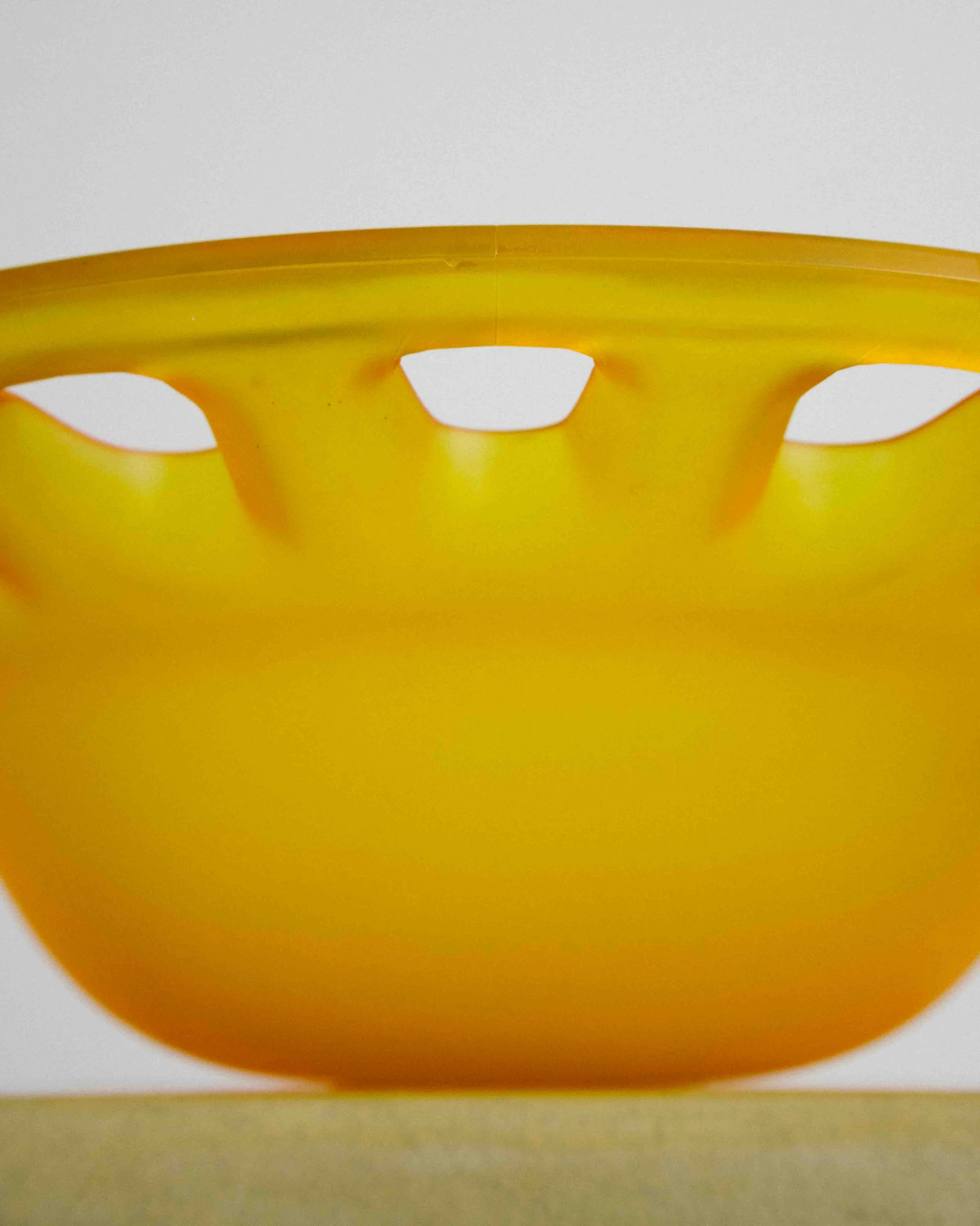 Czech Yellow Glass Centerpiece Bowl-vintage-montreal