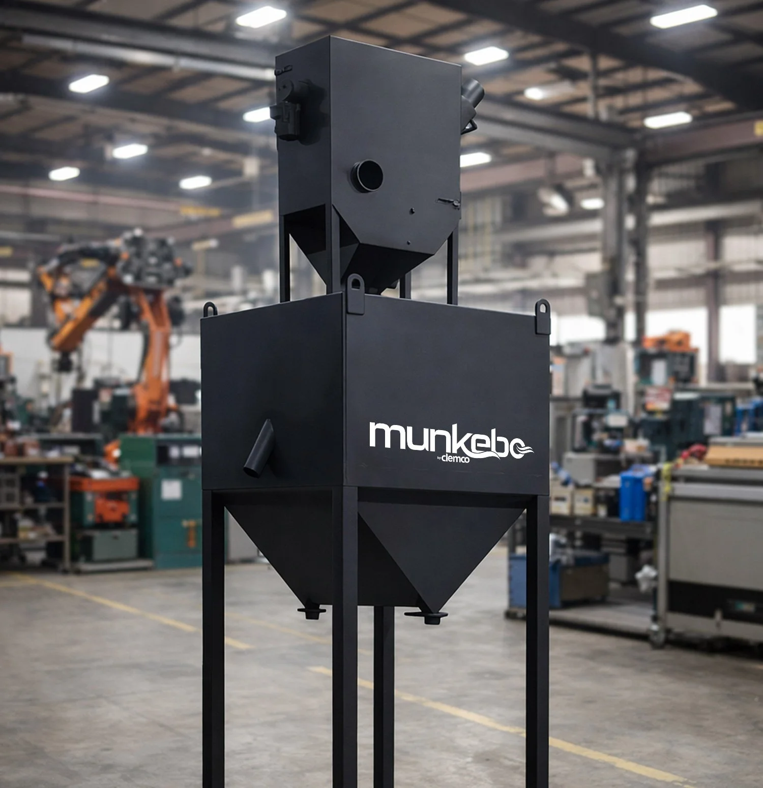 A Munkebo ACU cleaning module in an indoor production facility