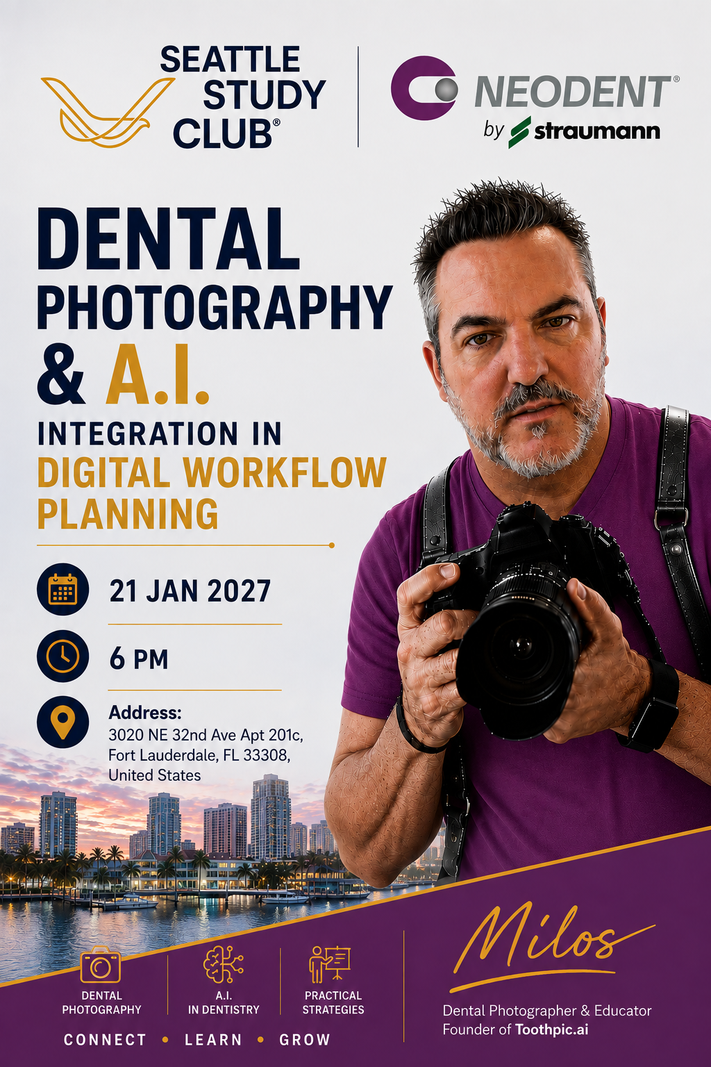 Milos speaker at Seatle Study Club Miami