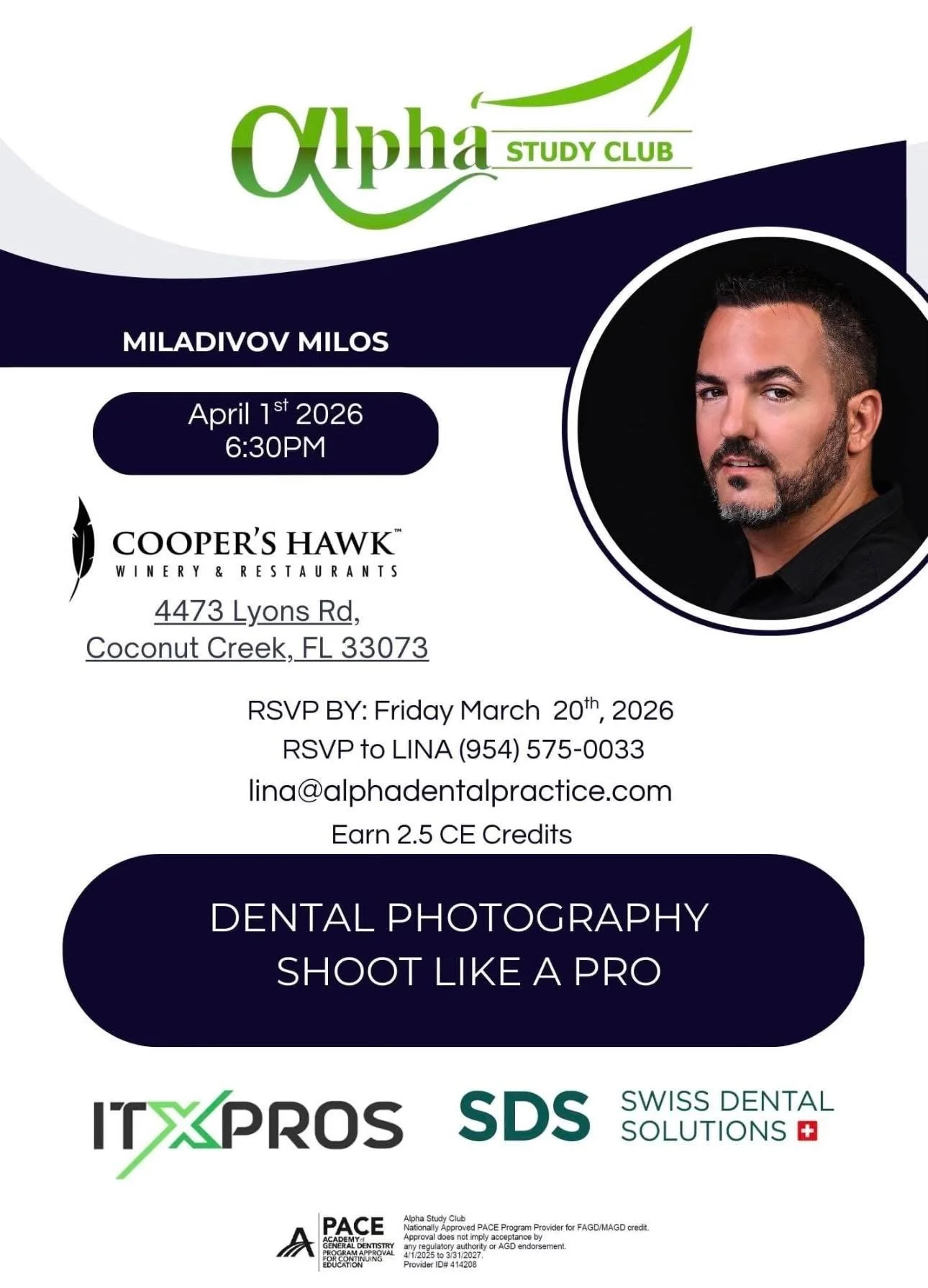 Milos speaker at Alpha Study Club 1 April 2026 