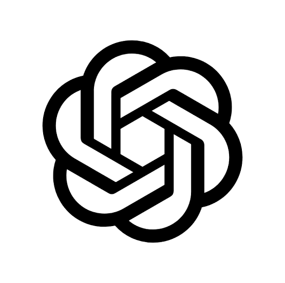 Black and white geometric logo with interwoven lines forming a complex pattern.