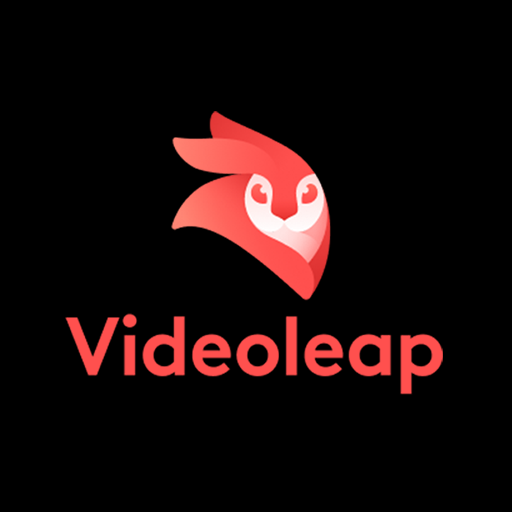 Videoleap logo featuring a stylized red fox head with the brand name below in red text.