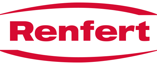 Renfert logo in red text with a curved line above and below.
