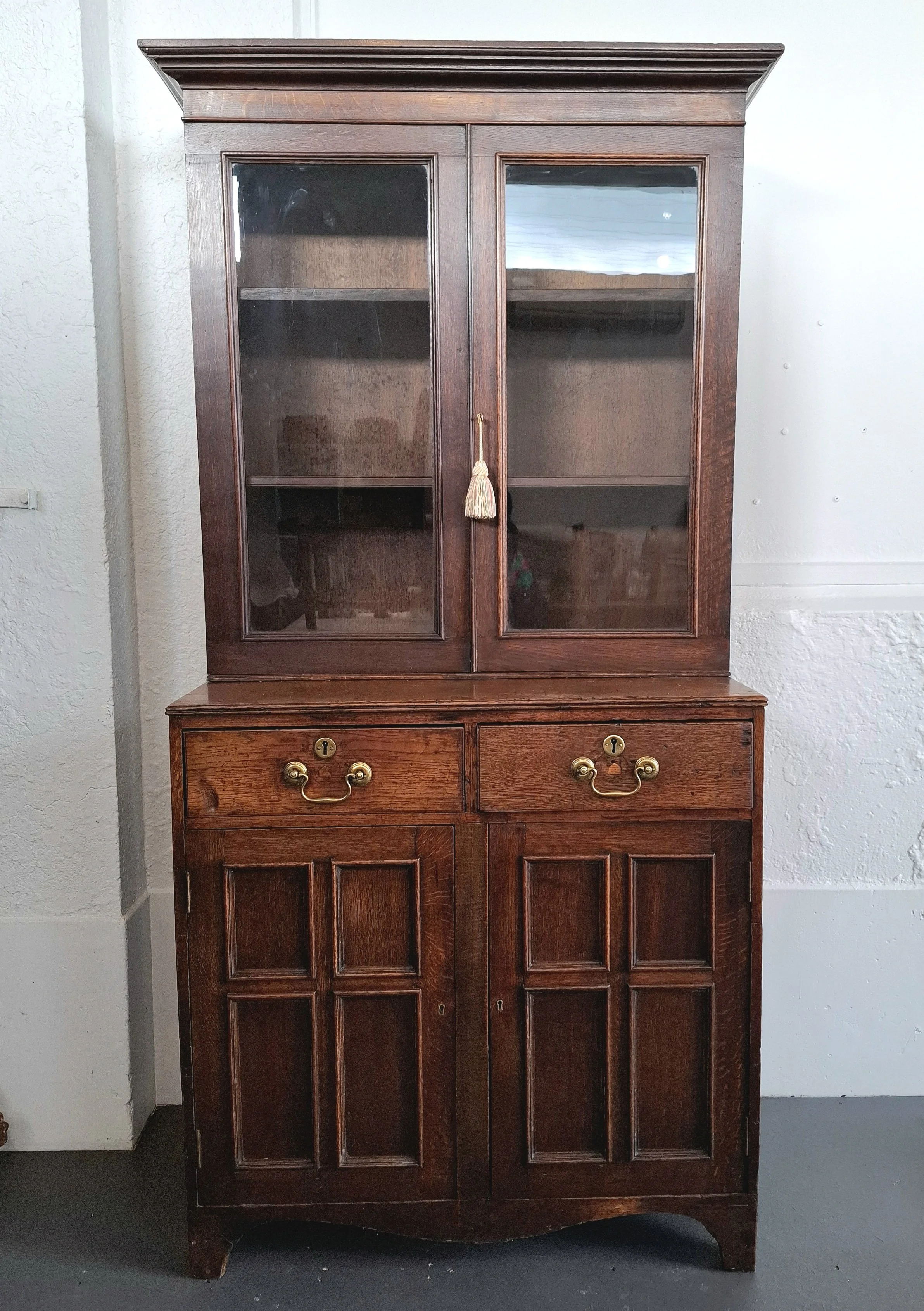 George III Oak Bookcase Cabinet