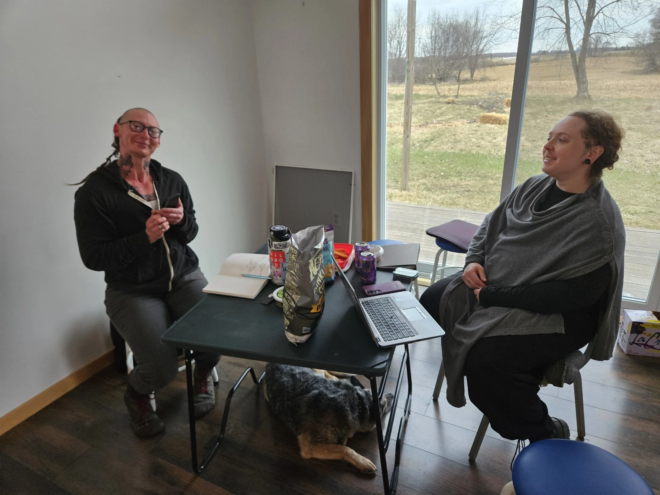 Rufus, Hawthorn and Hazel having a RACK, LLC business meeting