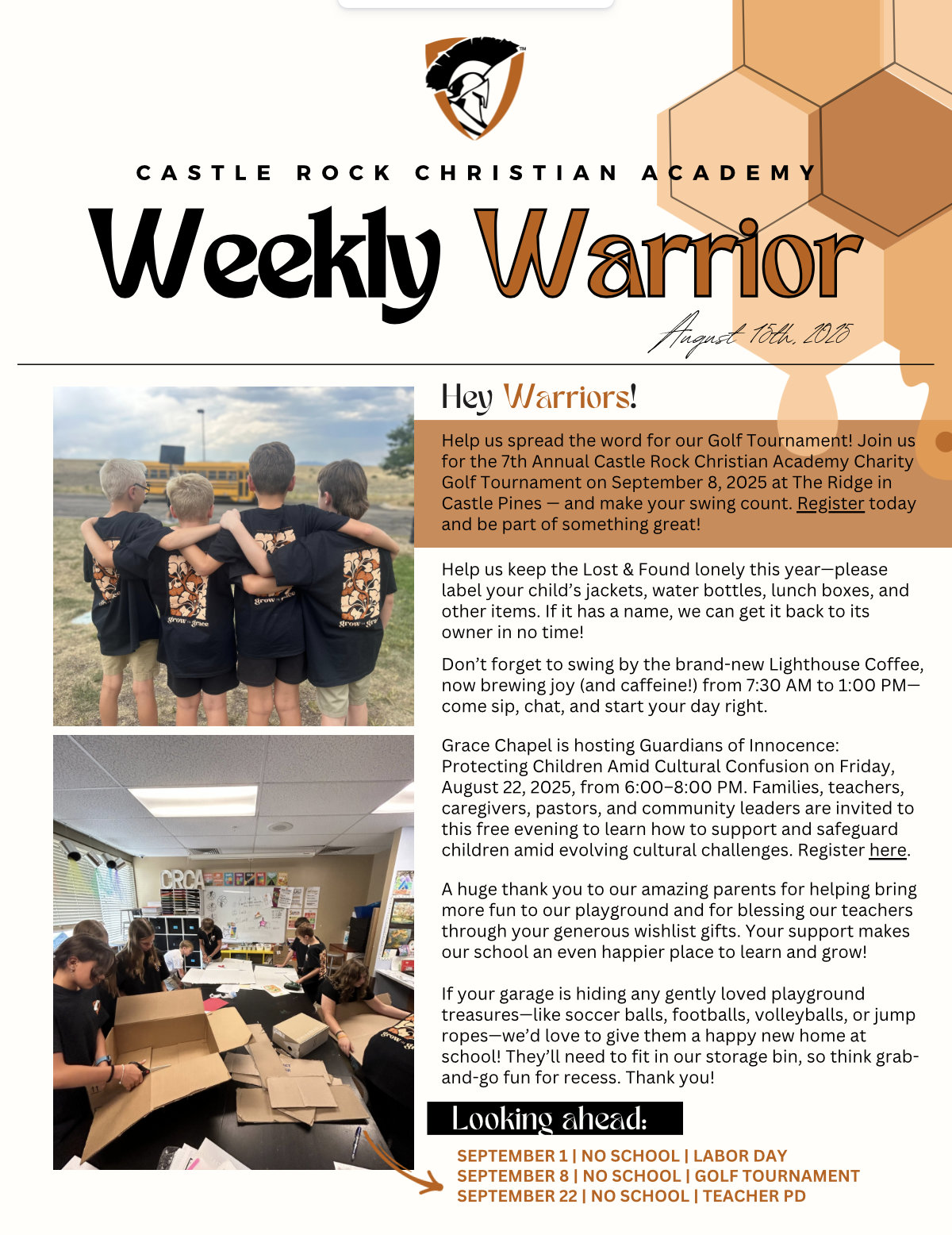 Weekly warrior Newsletter Preview of Aug 15