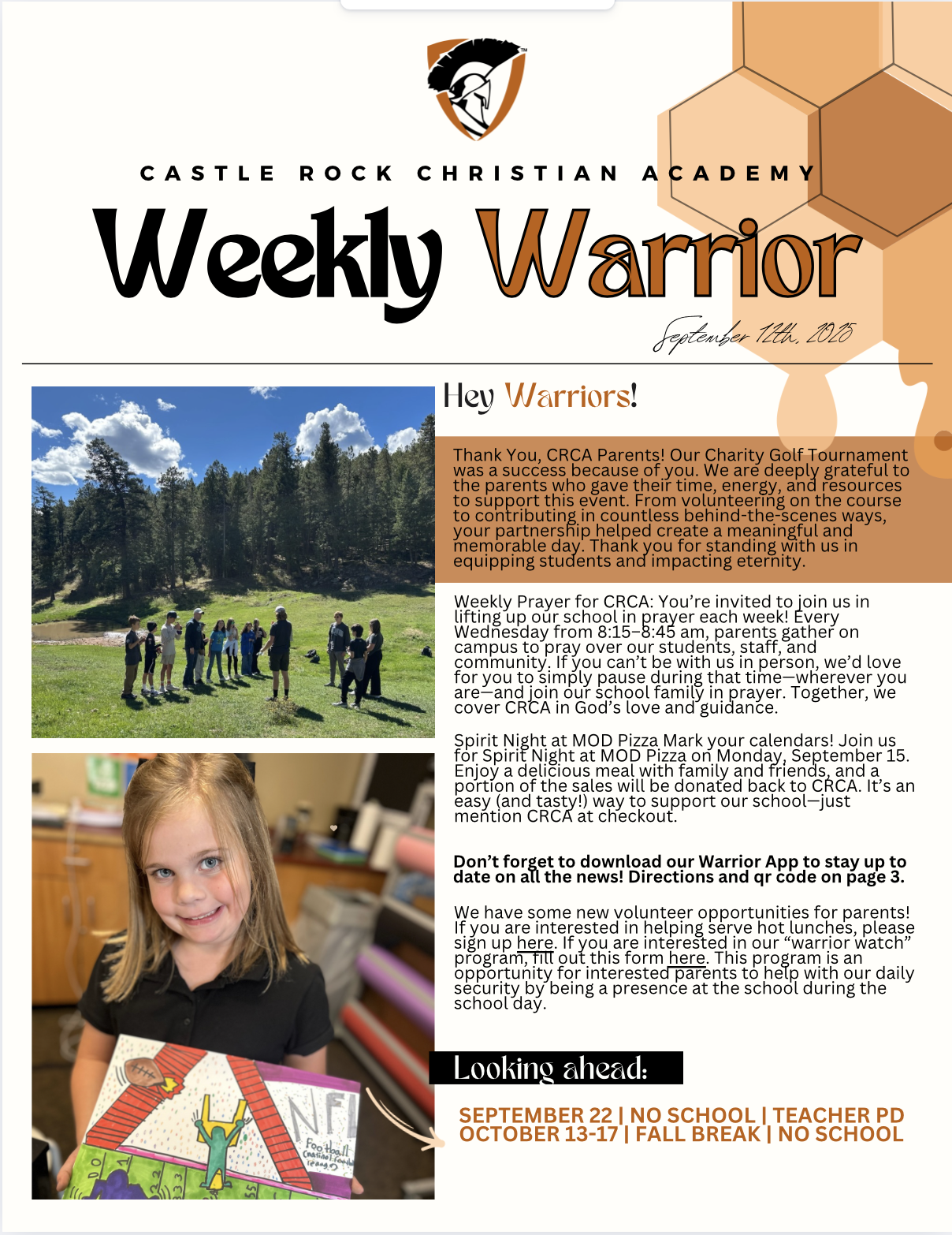 Weekly Warrior Newsletter Preview-Sept 12