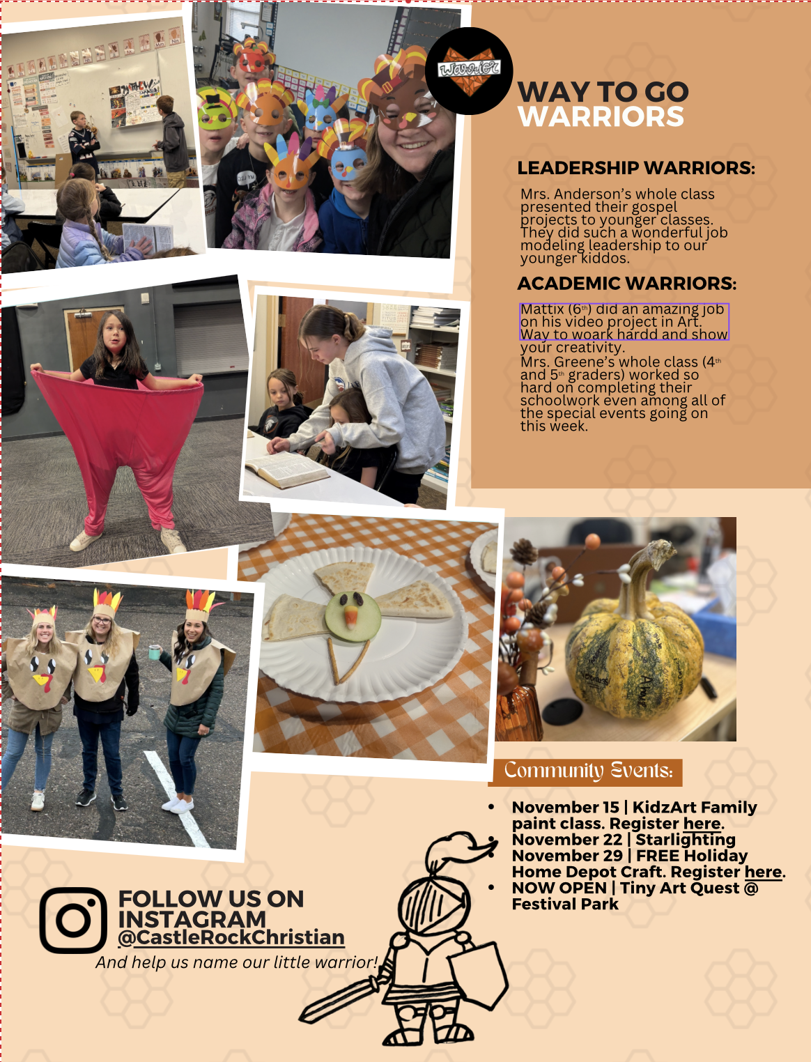 Weekly Warrior Newsletter Preview - Nov 21