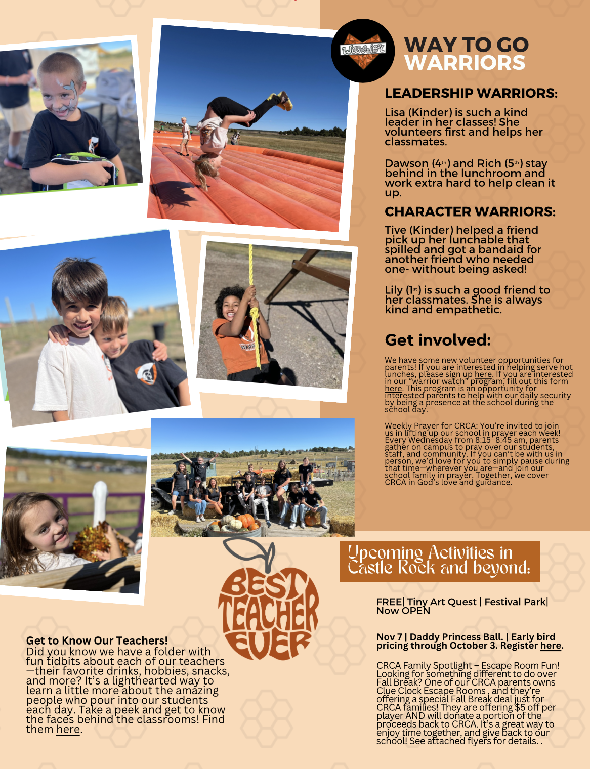 Weekly Warrior Newsletter Preview - Oct 3