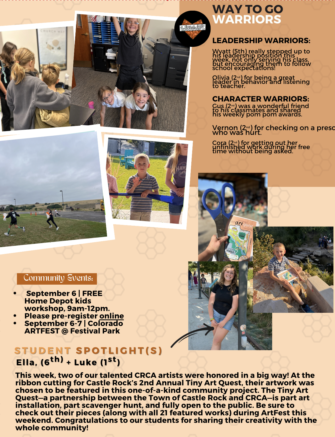 Weekly Warrior Newsletter Preview - Sept 5