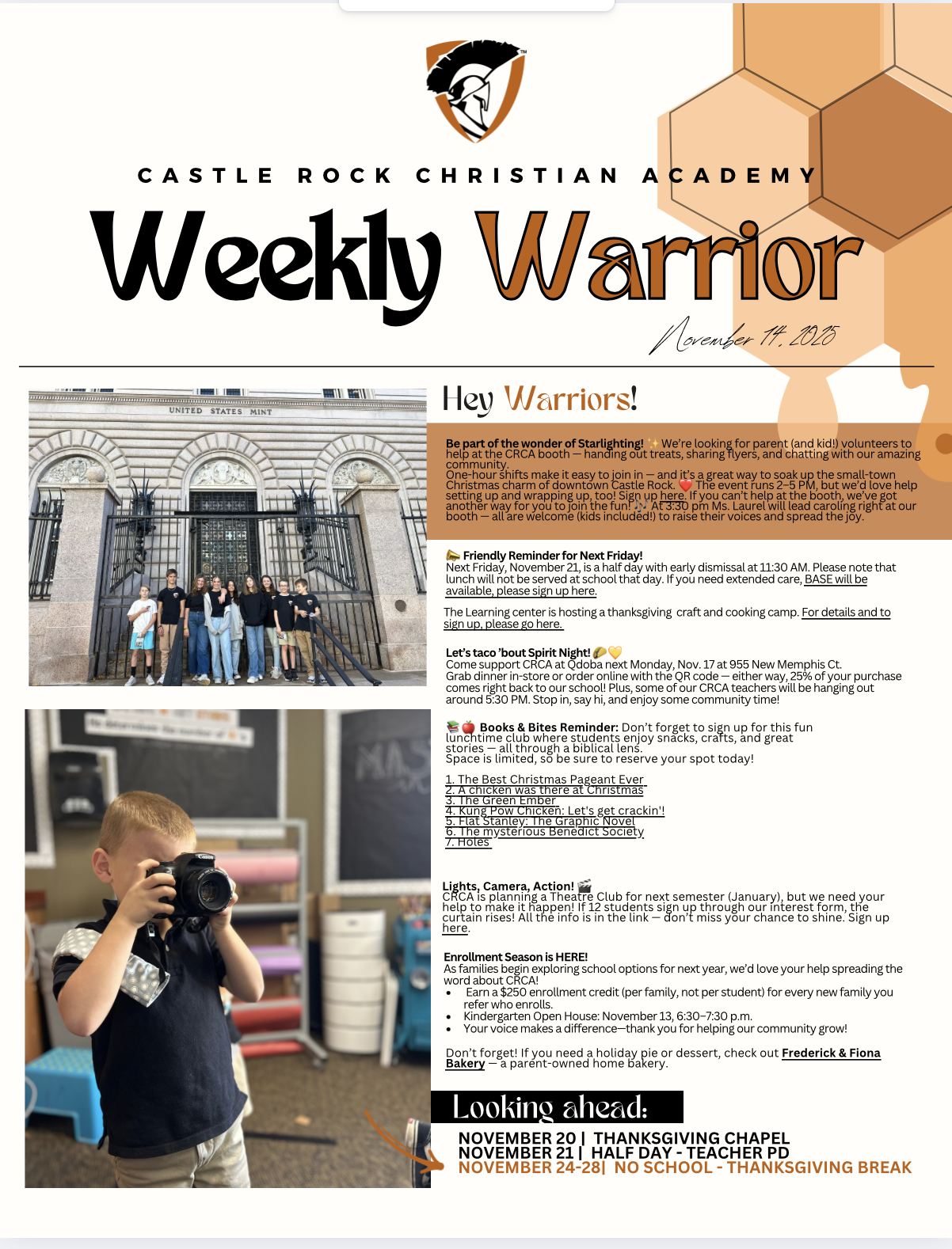 Weekly Warrior Newsletter Preview - Nov 14