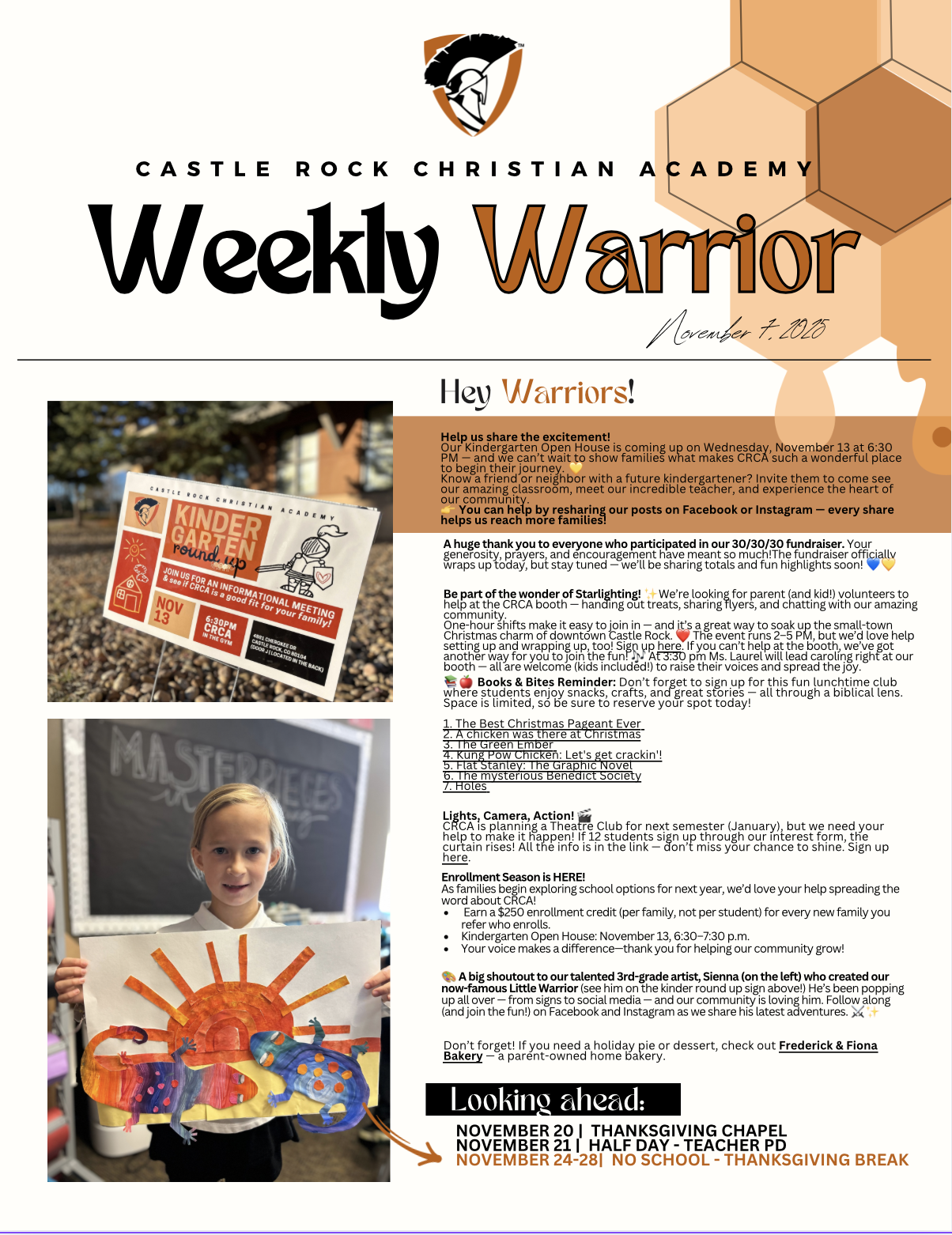 Weekly Warrior Newsletter Preview - Nov 7