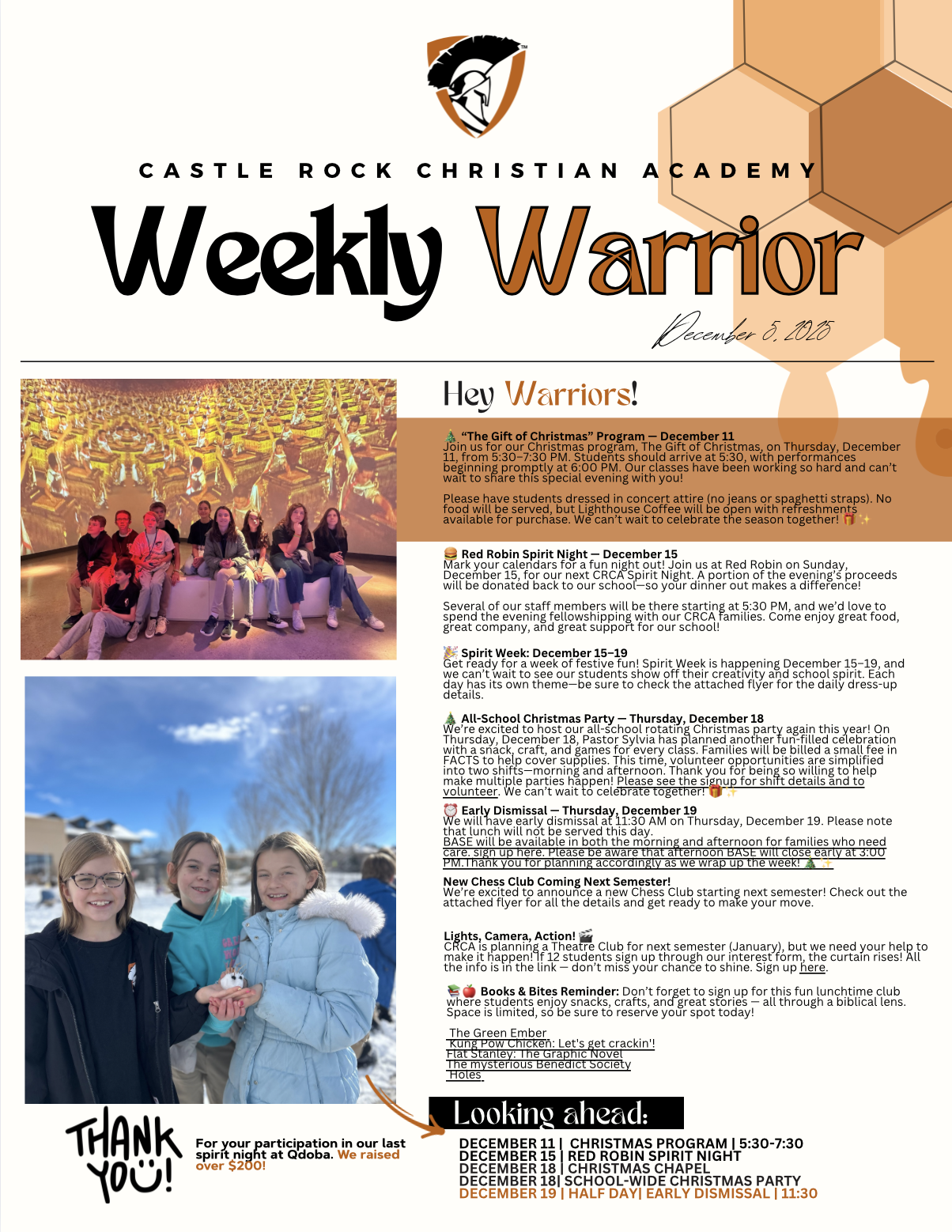 Weekly Warrior Newsletter Preview - Dec 5