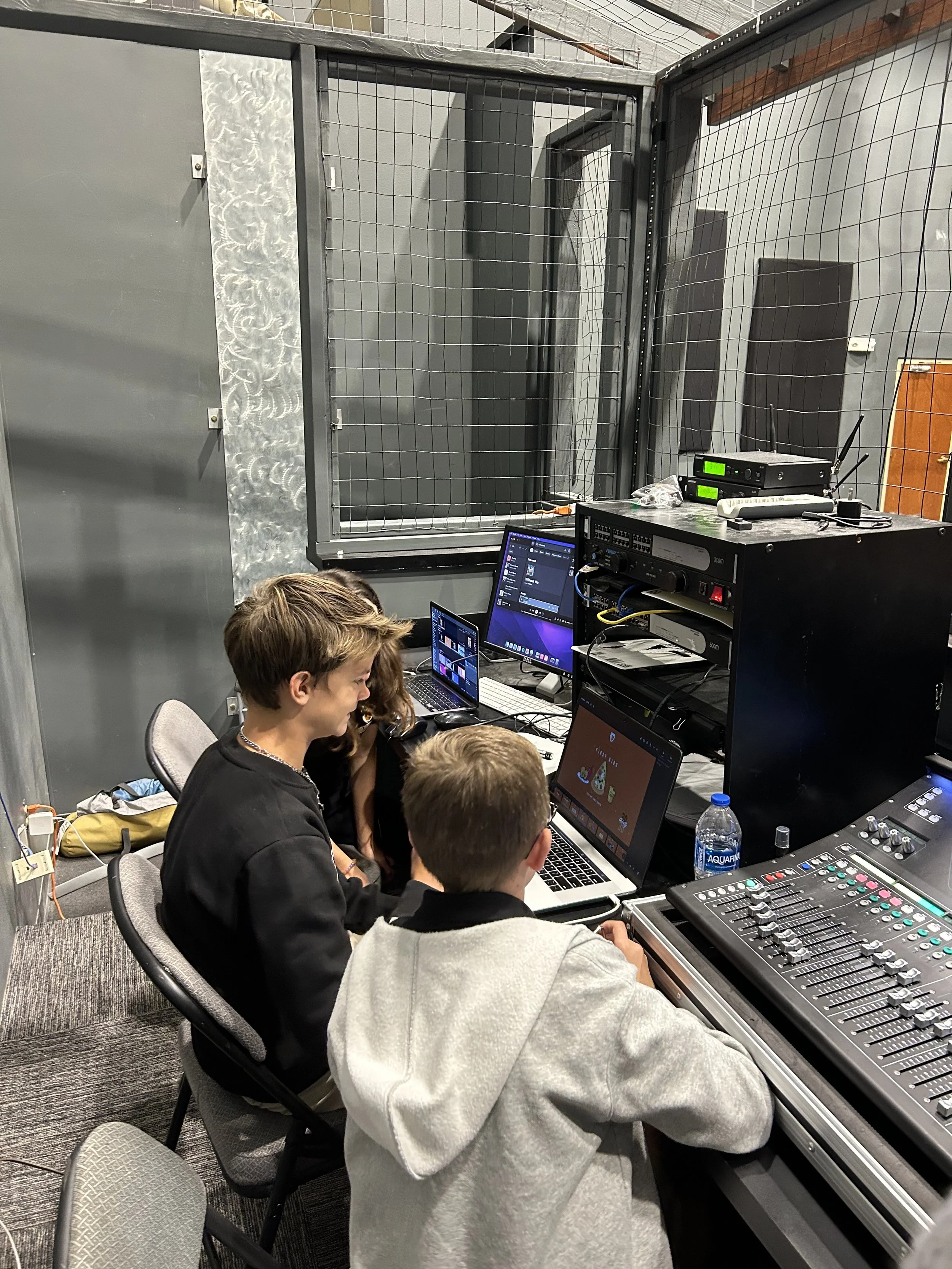 Middle School Students Helping During Weekly Chapel