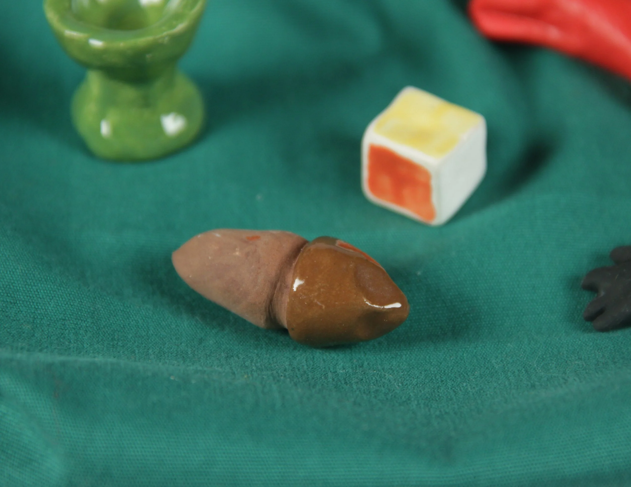 2020. Textile, ceramic, polymer clay, acrylic paint, braided yarn.