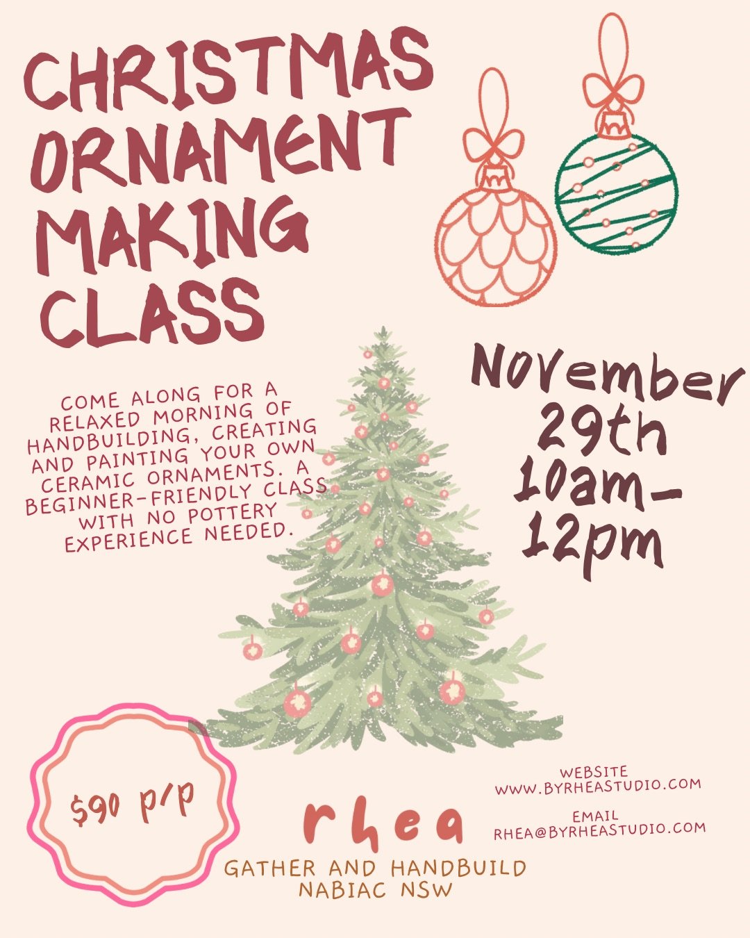 Christmas tree ornament making class November