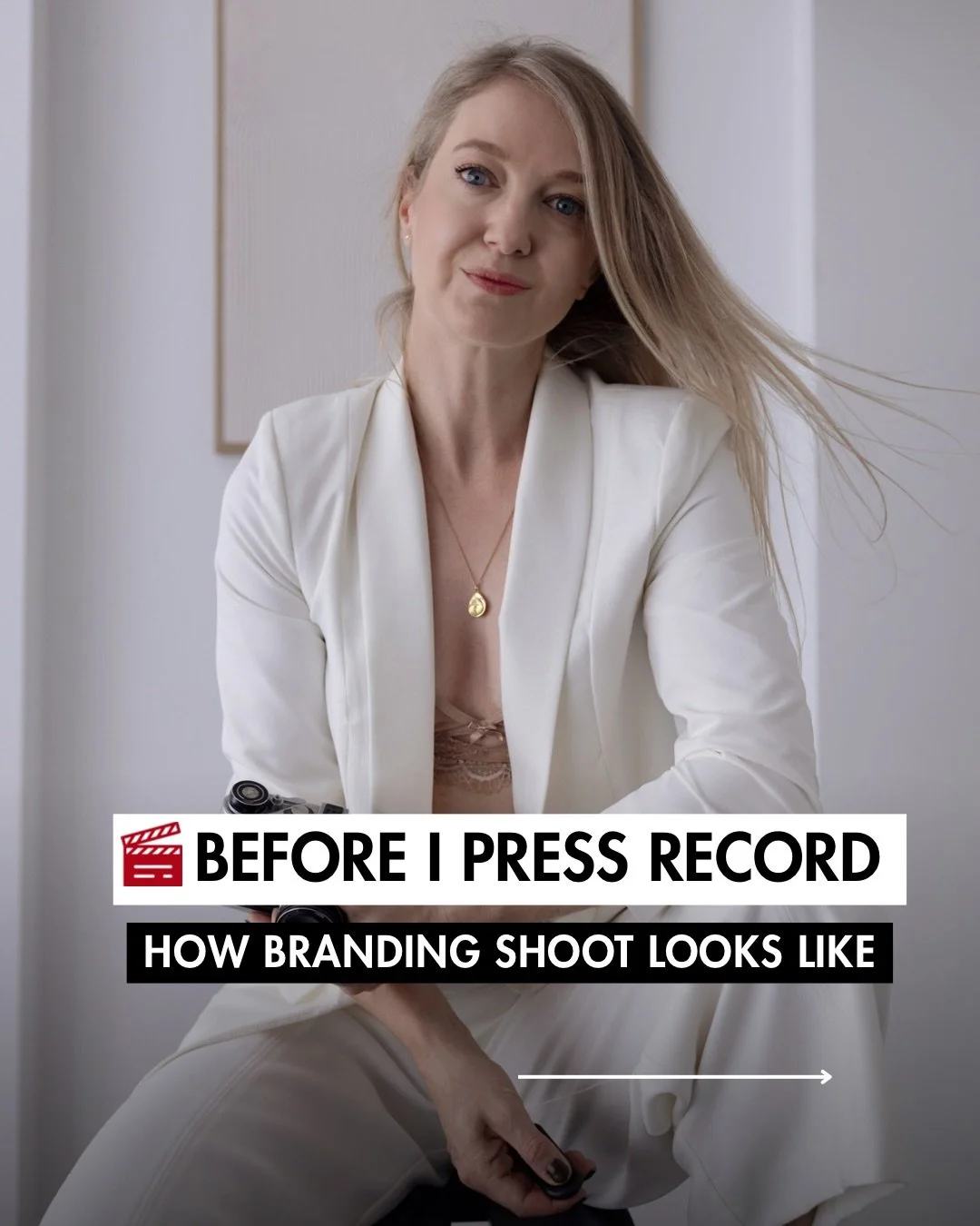 🎬 A branding photoshoot is a process &mdash; not a performance.
Before I take the first photo, I make sure we&rsquo;re on the same page and you feel safe and it&rsquo;s much more than can be described here in a few words.

Confidence, calm and authe
