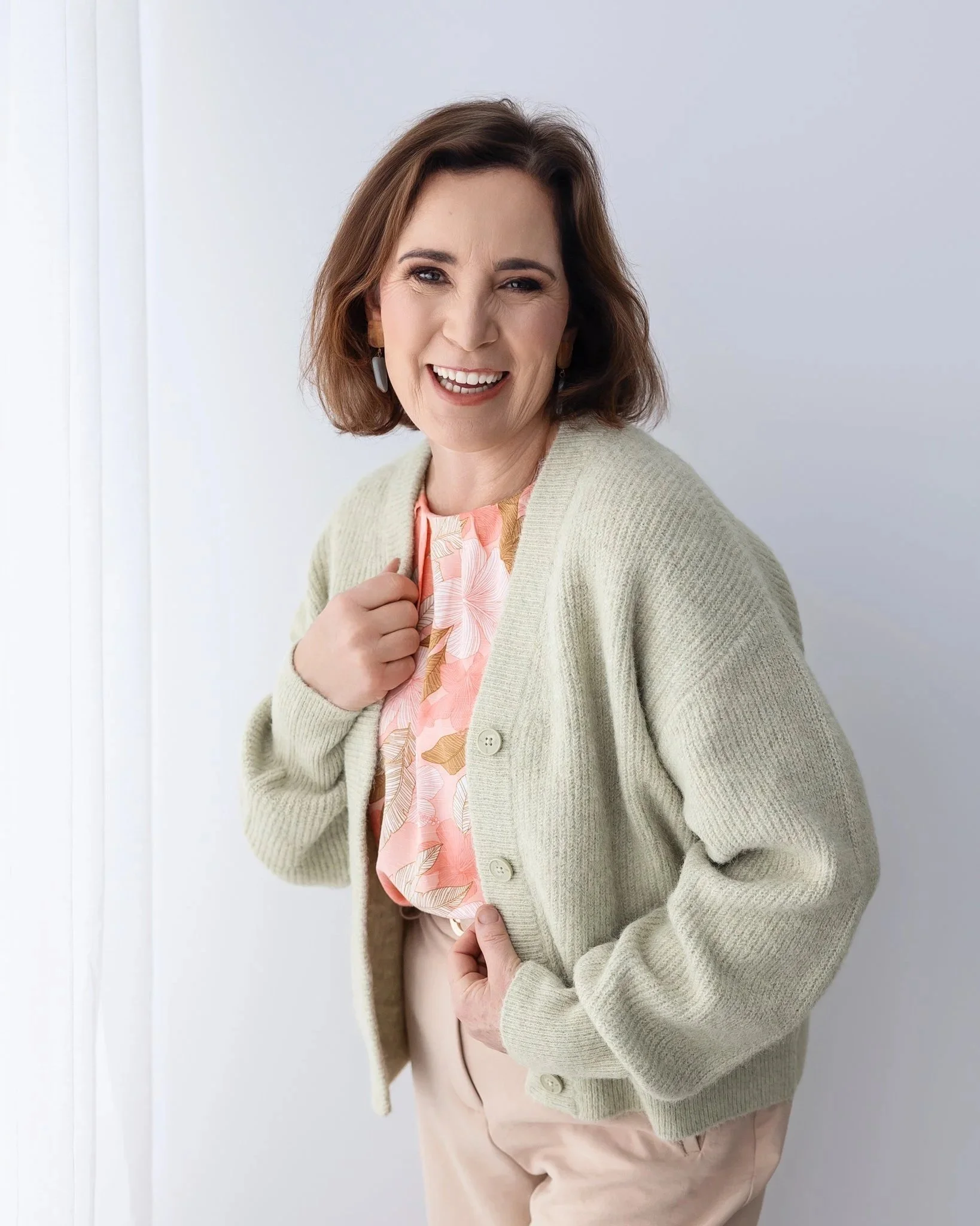 woman smiling during personal branding photoshoot in Bunbury